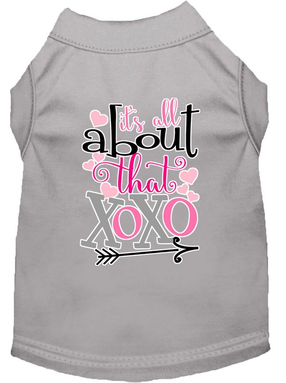 All about that XOXO Screen Print Dog Shirt Grey XL